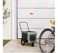 vidaXL Remorque de vélo pour animaux de compagnie 93930 Gris et noir