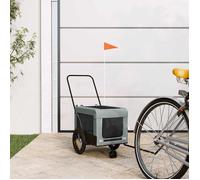 vidaXL Remorque de vélo pour animaux de compagnie 93930 Gris et noir
