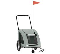 Vidaxl Remorque De Vélo Pour Animaux De Compagnie Gris