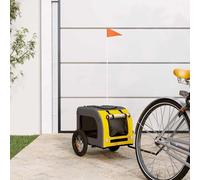 Vidaxl Remorque De Vélo Pour Animaux De Compagnie Jaune Et Gris