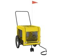 vidaXL Remorque de vélo pour Animaux de Compagnie Jaune et Noir