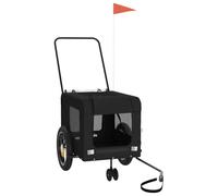 vidaXL Remorque de vélo pour animaux de compagnie Noir