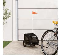 vidaXL Remorque de Vélo pour Animaux de Compagnie, Chariot à Vélo pour Chien avec Roues, Remorque de Vélo pour Animaux, Noir Tissu Oxford et Fer