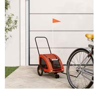Vidaxl Remorque De Vélo Pour Animaux De Compagnie Orange Et Gris