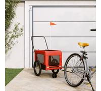 Vidaxl Remorque De Vélo Pour Animaux De Compagnie Orange Et Noir