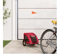 vidaXL Remorque vélo pour animaux de compagnie – Chariot pour chien, tissu Oxford et fer, rouge