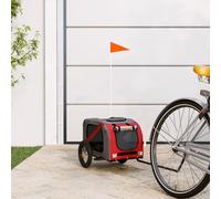 Vidaxl Remorque De Vélo Pour Animaux De Compagnie Rouge Et Gris