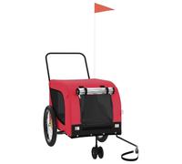 vidaXL Remorque de vélo pour chien – Chariot/poussette, roues, tissu Oxford orange et noir, fer