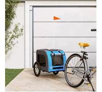 vidaXL Remorque de vélo pour chien bleu et gris tissu oxford et fer 93834