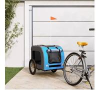 Vidaxl Remorque De Vélo Pour Chien Bleu Et Gris Tissu Oxford Et Fer