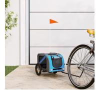 vidaXL Remorque de vélo pour chien bleu et gris tissu oxford et fer 93869