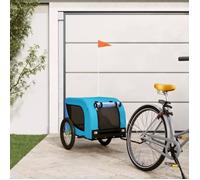 vidaXL Remorque de vélo pour chien bleu et noir tissu oxford et fer 94009