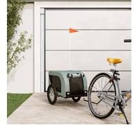 vidaXL Remorque de vélo pour chien – Gris/Noir, tissu Oxford et fer