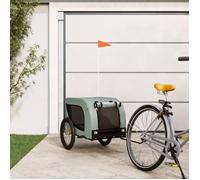 vidaXL Remorque de vélo pour chien gris et noir tissu oxford et fer 94007