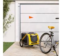 Vidaxl Remorque De Vélo Pour Chien Jaune Et Gris Tissu Oxford Et Fer
