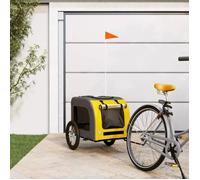 vidaXL Remorque de vélo pour chien jaune et gris tissu oxford et fer 93833