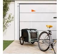 vidaXL Remorque de vélo pour chien noir et gris tissu oxford et fer 93832