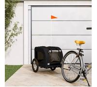 vidaXL Remorque de vélo pour chien 93835 – Tissu Oxford noir, structure en fer