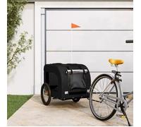vidaXL Remorque de vélo pour chien noir tissu oxford et fer 93842