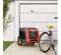 vidaXL Remorque de vélo pour chien orange et gris tissu oxford et fer 93837