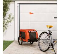 Vidaxl Remorque De Vélo Pour Chien Orange Et Noir Tissu Oxford Et Fer