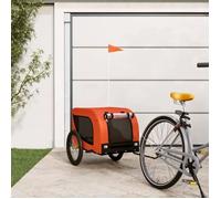 vidaXL Remorque de vélo pour chien orange et noir tissu oxford et fer 94005