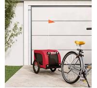 vidaXL Remorque de vélo pour chien rouge et noir tissu oxford et fer 93999