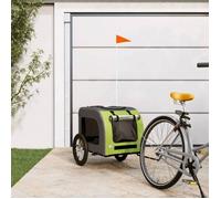 vidaXL Remorque de vélo pour chien vert et gris tissu oxford et fer 93836