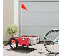 vidaXL Remorque de vélo rouge tissu oxford et fer 94167