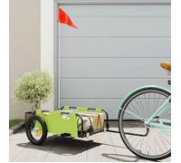 vidaXL Remorque de vélo 94165 – Tissu Oxford, structure en fer, verte pour enfants
