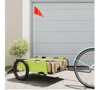 vidaXL Remorque de vélo vert tissu oxford et fer, chariot de vélo, chariot de vélo, remorque de vélo pour enfants, poussette 94179