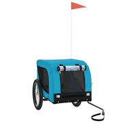 vidaXL Remorque pour vélo Chiens Bleu et Noir Tissu Oxford & Fer