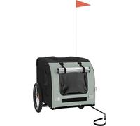 vidaXL Remorque de vélo pour chien gris et noir tissu oxford et fer 93839