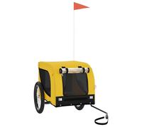 vidaXL Remorque pour vélo Chiens Jaune et noir Tissu Oxford & fer
