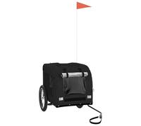vidaXL Remorque pour vélo Chiens Noir Tissu Oxford et fer