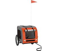 Remorque de vélo pour chien - VIDAXL - Orange et gris - Poids jusqu'à 45 kg - Vélo loisir - Adulte