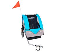 vidaXL Remorque pour vélo Gris et bleu 30 kg