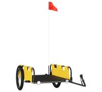 Remorque de vélo jaune tissu oxford et fer