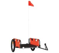 vidaXL Remorque pour vélo Orange Tissu Oxford et fer
