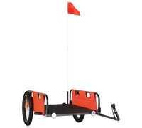 vidaXL Remorque pour vélo Orange Tissu Oxford et fer