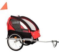 vidaXL Remorque à vélo et poussette pour enfants 2-en-1 Rouge et noir 91375