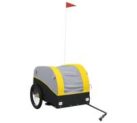 vidaXL Remorque vélo noir et jaune 45 kg Fer