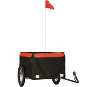 vidaXL Remorque vélo noir et orange 45 kg Fer