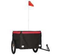 vidaXL Remorque vélo noir et rouge 45 kg Fer