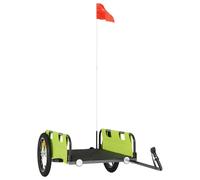 vidaXL Remorque vélo Vert Tissu Oxford et fer