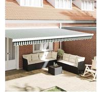 vidaXL Valence de Store pour Cadre de 5m Vert et Blanc 4.8x0.2 m Résistante aux UV, Durable, Ombre Extérieure avec Un Design Moderne pour Abri de Terrasse Jardin, Protection Solaire