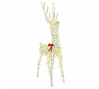 vidaXL Renne 3D avec 140 LED Blanc Chaud 128 cm Pet, Salon, lumières Modernes de fête, décor 3D Renne, Ornement LED, Sculpture Festive, déco de Noël