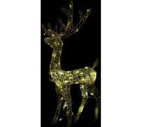 vidaXL Renne de décoration de Noël Acrylique 140 LED blanc chaud 128cm Blanc G