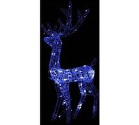vidaXL Renne de décoration de Noël Acrylique 140 LED bleues 120 cm