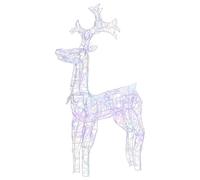 vidaXL Renne de Décoration de Noël Décoration de Vacances Renne Lumineux Jardin Patio Arrière-Cour Extérieur 90 LED 60x16x100 cm Acrylique